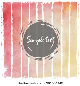 The gray circle banner with slanting stripe line on the pink love card background and retro hipster vintage style