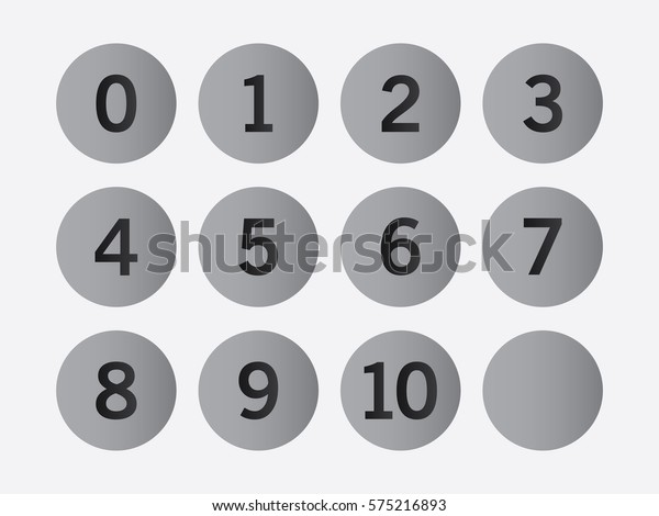 Gray Circle Numbers 0 10 Inside Stock Vector (Royalty Free) 575216893