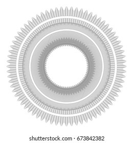 Gray circle rossete. protective watermark layer for certificate, voucher, money design. vector illustration