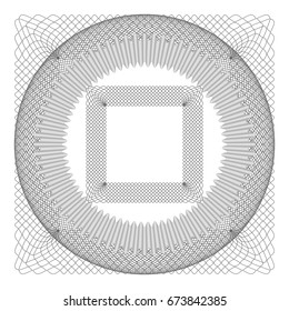 Gray circle rossete. protective watermark layer for certificate, voucher, money design. vector illustration