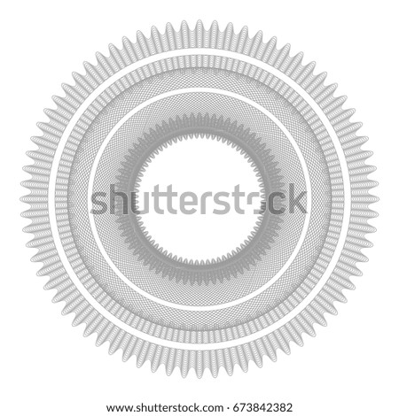 Gray circle rossete. protective watermark layer for certificate, voucher, money design. vector illustration