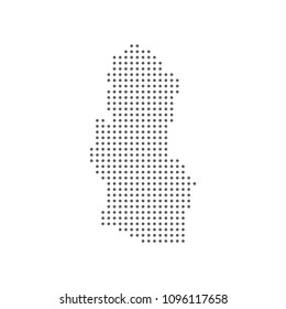 Gray circle shape Qatar map on white background, vector eps10