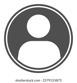 Gray Circle User Icon, Profile Avatar Simple Symbol