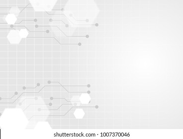 Vector Illustration Circuit Board Hexagons Background Stock Vector ...