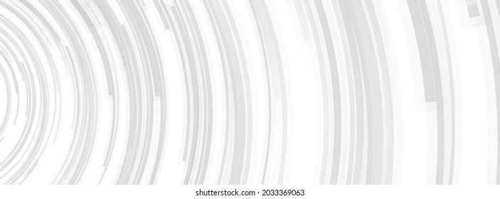 Gray circular lines abstract futuristic technology banner design. Vector background