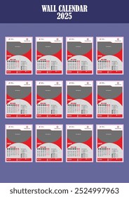 Gray Circular Modern Calendar design, featuring sleek minimalism perfect for contemporary decor, efficient scheduling, and professional branding projects.