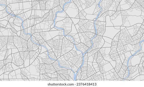 Área de la ciudad gris, mapa de fondo, calles. Panorama urbano en Skyline. Ilustración cartográfica. Proporción panorámica, mapa digital plano de diseño. Vista superior de Ciudad del vector. Ver desde arriba del mapa