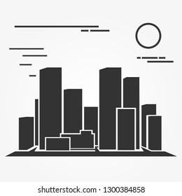 Gray city landscape