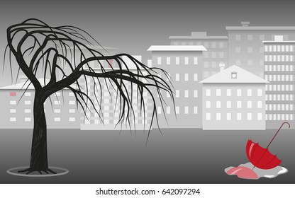 Gray city landscape