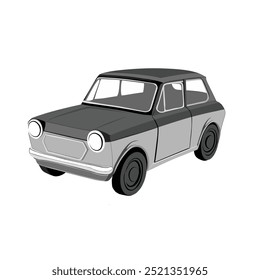 gray classic car cartoon illustration