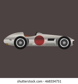The gray classic formula car on dark gray background.(EPS10 art vector)