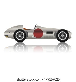 The gray classic formula car on white background.(EPS10 art vector)