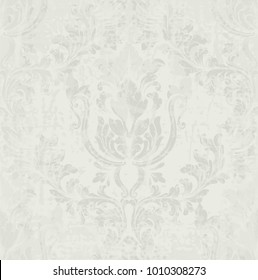 Gray classic pattern Vector ornament decor. Baroque background textures. Royal victorian trendy designs