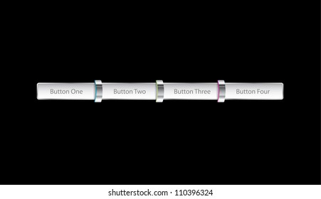 Gray clean vector navigation bar with metallic details