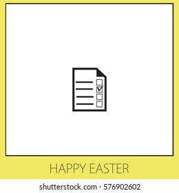 Gray Clipboard and Checklist  Vector Icon.