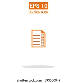Gray Clipboard and Checklist  Vector Icon.