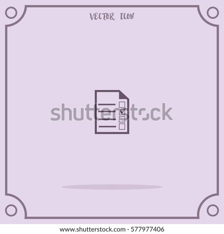 Gray Clipboard and Checklist  Vector Icon.