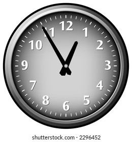 Gray clock vector work. Time concept.