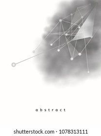 Gray cloud with geometric shapes inside. Vector.