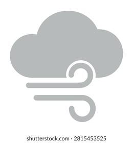 Gray cloud with gusty wind blowing, representing stormy weather conditions outdoors