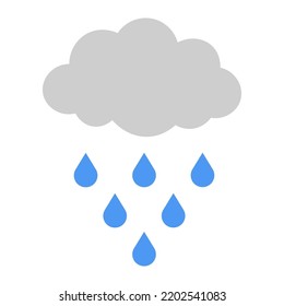 Gray cloud with rain, illustration, vector