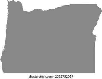 GRAY CMYK color detailed flat map of the federal state of OREGON, UNITED STATES OF AMERICA on transparent background