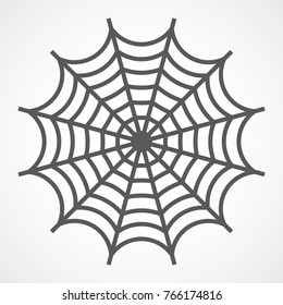 Gray cobweb isolated on light background. Vector illustration. Spider cobweb icon