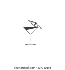 Gray Cocktail icon isolated on background. Modern flat pictogram, business, marketing, internet concept.