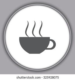 Gray Coffee cup and Tea cup icon set.Illustration eps10 