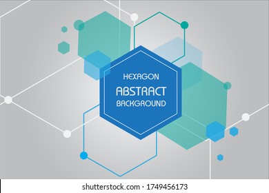 Gray Color Background Technology Hexagon Template. Vector Illustration