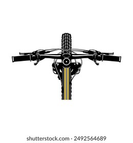 gray color bike front top view vector illustration