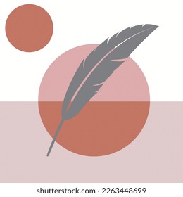 
Gray color bird feather vector design for interior decoration