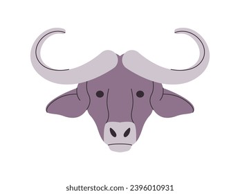 gray color buffalo head horned wild nature mammal animal strong power dangerous herbivore