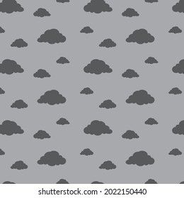 Gray color cloud patterns on gray background, sky, overcast, vector, decorative, textile