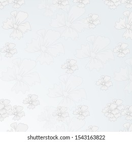 Gray color flowers on gray background wallpaper pattern design. Vector illustration.