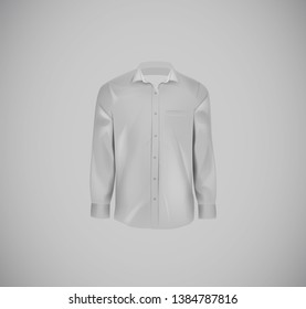 Gray color formal shirt. Blank dress shirt with buttons.