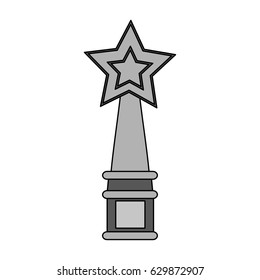gray color graphic trophy with symbol star
