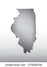 Gray color Illinois map with dark and light effect vector on light background illustration