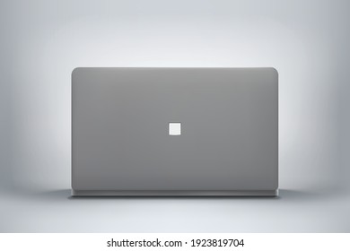 Gray Color Modern Laptop Back Front View