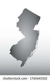 Gray color New Jersey map with dark and light effect vector on light background illustration