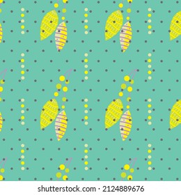 gray color round patterns and green color decorative patterns on green background, vector