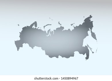 Gray color Russia map with dark and light effect vector on light background illustration