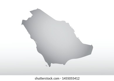 Gray Color Saudi Arabia Map Dark Stock Vector (Royalty Free) 1455055412