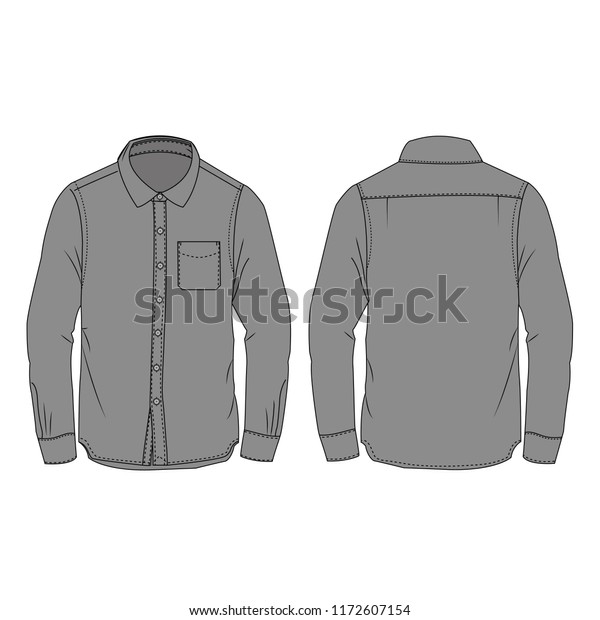 Gray Color Shirt Template Using Fashion Stock Vector (Royalty Free ...