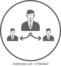 Gray color Teamwork icon / business partnership