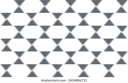 Triángulo de color gris, diseño de la flecha del triángulo arriba y abajo para la impresión de la tela, patrón 3D sobre fondo blanco