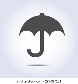 Gray color umbrella simple icon