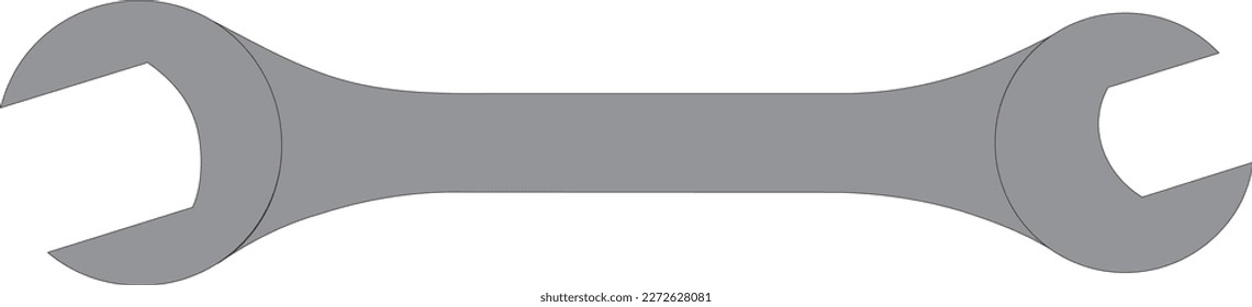gray color vector illustration of a wrench