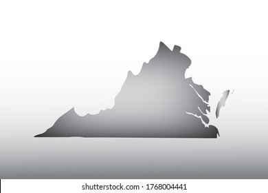Color gris mapa de Virginia con vector de efecto oscuro y claro en la ilustración de fondo claro