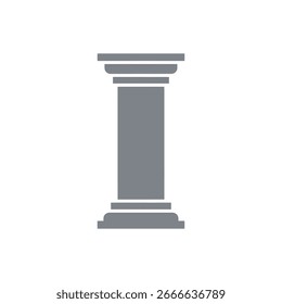 Gray column or pillar on a white background.